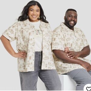 Target Cream Casual Button Down Shirt